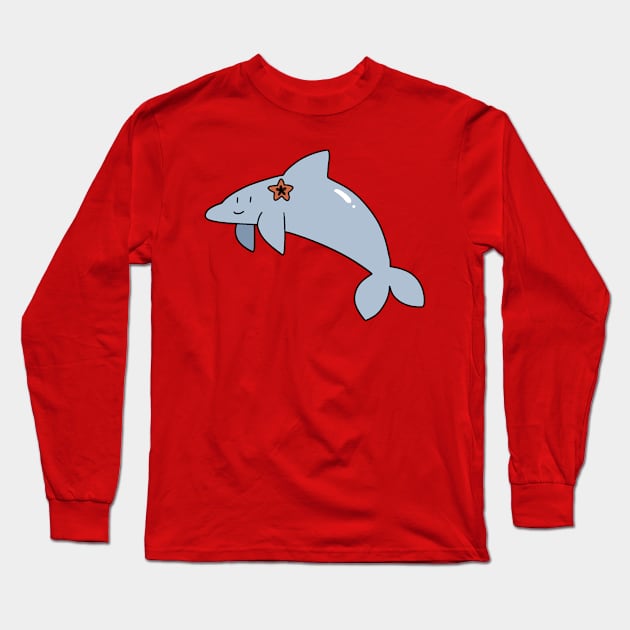 Dolphin with a Sea Star Long Sleeve T-Shirt by saradaboru